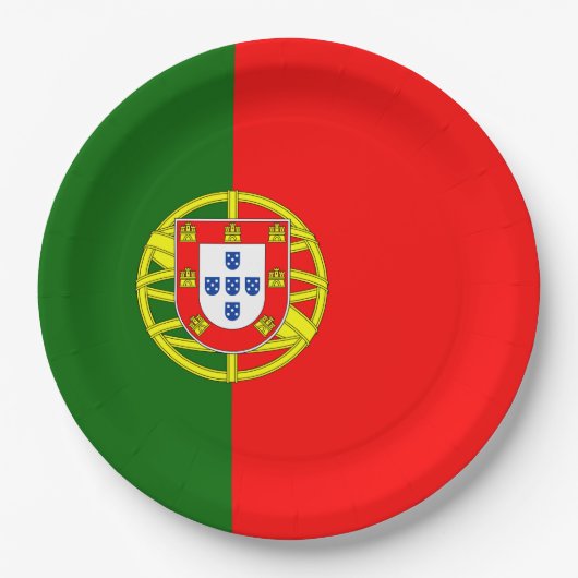 Portugiesische Flagge (Portugal) Pappteller (Vorderseite)