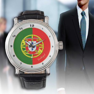 Portugiesische Flagge & Portugal trendige Mode / D Armbanduhr