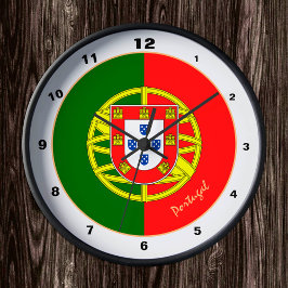 Portugiesische Flagge & Portugal Trendmode /Design Runde Wanduhr