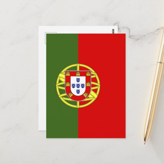 Portugiesische Flagge Postkarte (Vorderseite/Rückseite Beispiel)