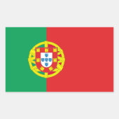Portugiesische Flagge Rechteckiger Aufkleber (Vorderseite)