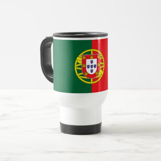 portugiesische Flagge Reisebecher (Vorderseite Links)