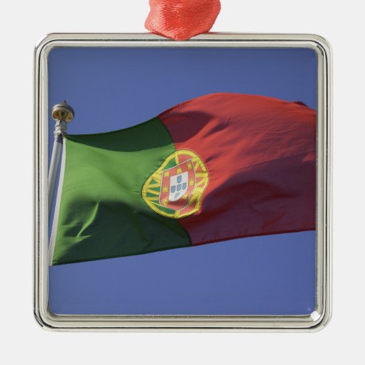 Portugiesische Flagge (RF) Silbernes Ornament (Vorne)