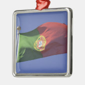 Portugiesische Flagge (RF) Silbernes Ornament (Links)