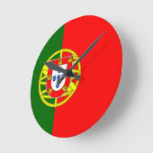 portugiesische Flagge Runde Wanduhr (Winkel)