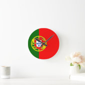 portugiesische Flagge Runde Wanduhr (Zuhause)