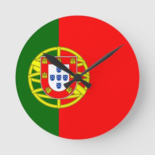 portugiesische Flagge Runde Wanduhr (Vorderseite)