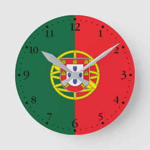 portugiesische Flagge Runde Wanduhr