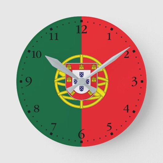 portugiesische Flagge Runde Wanduhr (Vorderseite)