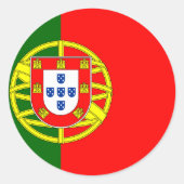 Portugiesische Flagge Runder Aufkleber (Vorderseite)
