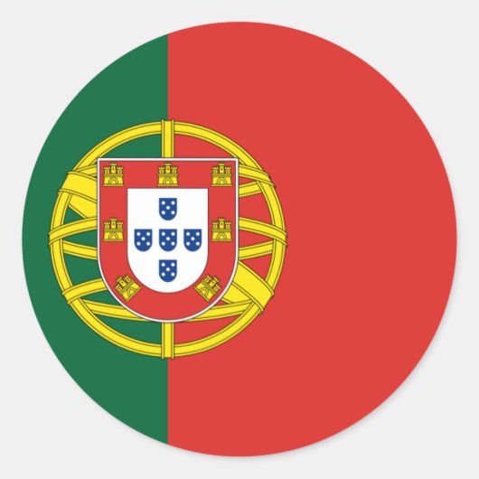 Portugiesische Flagge Runder Aufkleber (Vorderseite)