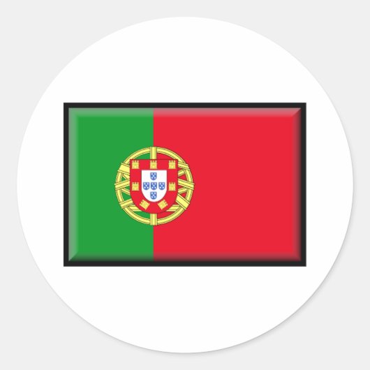 portugiesische Flagge Runder Aufkleber (Vorderseite)