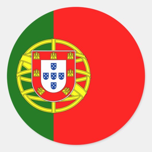 portugiesische Flagge Runder Aufkleber (Vorderseite)