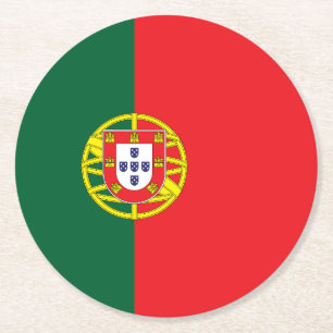 portugiesische Flagge Runder Pappuntersetzer