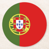 Portugiesische Flagge Runder Pappuntersetzer (Vorderseite)