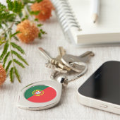 portugiesische Flagge Schlüsselanhänger (Seite)