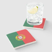 portugiesische Flagge Steinuntersetzer (Seitenansicht)