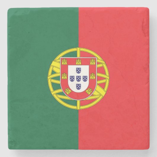 portugiesische Flagge Steinuntersetzer (Vorderseite)