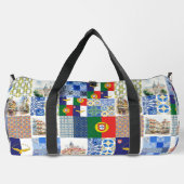 Portugiesische Flagge und das Muster der Azoren Duffle Bag (Rückseite)