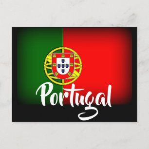 Portugiesische Flagge verdunkelt Postkarte