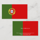 Portugiesische Flagge Visitenkarte (Vorne/Hinten)