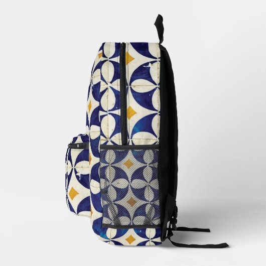Portugiesische Flies - Azulejo-Muster Bedruckter Rucksack (Rechts)