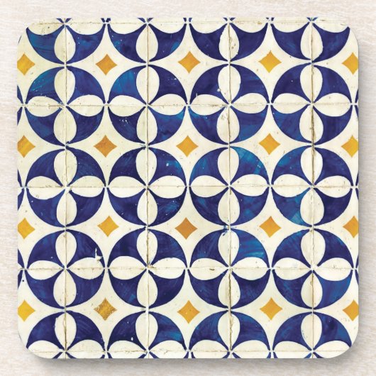 Portugiesische Flies - Azulejo-Muster Getränkeuntersetzer (Vorderseite)