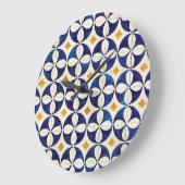 Portugiesische Flies - Azulejo-Muster Große Wanduhr (Winkel)