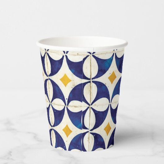 Portugiesische Flies - Azulejo-Muster Pappbecher (Rechts)