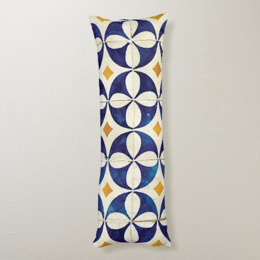 Portugiesische Flies - Azulejo-Muster Seitenschläferkissen (Rückseite (Vertikal))