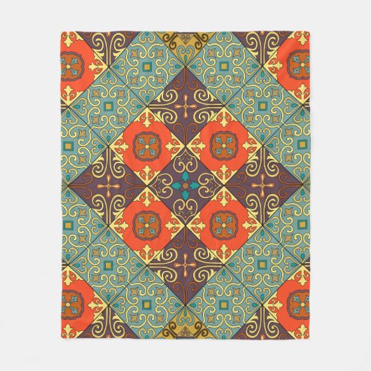 Portugiesische Flies Talavera Style Muster Fleecedecke (Vorderseite)