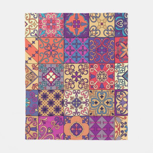 Portugiesische Flies Talavera Style Muster Fleecedecke (Vorderseite)