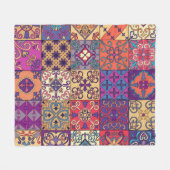 Portugiesische Flies Talavera Style Muster Fleecedecke (Vorderseite (Horizontal))