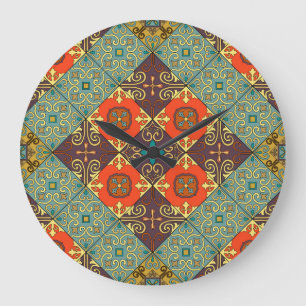 Portugiesische Flies Talavera Style Muster Große Wanduhr
