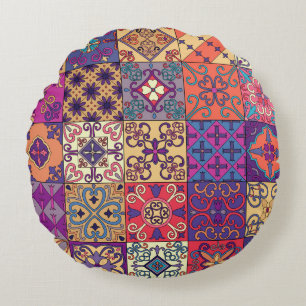 Portugiesische Flies Talavera Style Muster Rundes Kissen