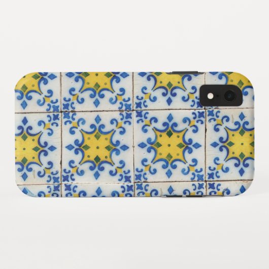 Portugiesische Fliesen - Azulejo Blau- und Gelbmus Case-Mate iPhone Hülle (Rückseite (Horizontal))