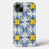 Portugiesische Fliesen - Azulejo Blau- und Gelbmus Case-Mate iPhone Hülle (Rückseite)