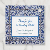 Portugiesische Fliesen - Azulejo Floral Geschenkanhänger (Rückseite)