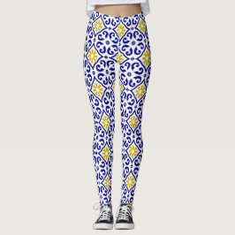Portugiesische Fliesen Azulejo Pattern Yoga Pants  Leggings