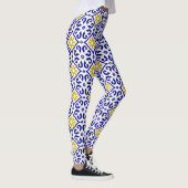 Portugiesische Fliesen Azulejo Pattern Yoga Pants  Leggings (Rechts)