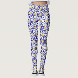 Portugiesische Fliesen Azulejo Pattern Yoga Pants  Leggings