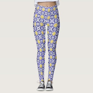 Portugiesische Fliesen Azulejo Pattern Yoga Pants Leggings
