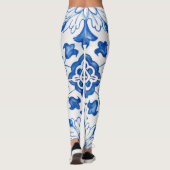 Portugiesische Fliesen Azulejo Pattern Yoga Pants  Leggings (Rückseite)