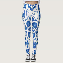 Portugiesische Fliesen Azulejo Pattern Yoga Pants  Leggings