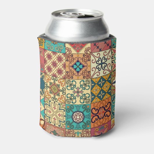 Portugiesische Fliesen: Azulejo Stil nahtlos Muste Dosenkühler (Kanne Rückseite)