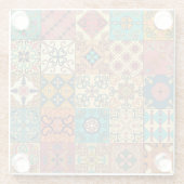 Portugiesische Fliesen: Azulejo Stil nahtlos Muste Glasuntersetzer (Rückseite)