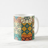 Portugiesische Fliesen: Azulejo Stil nahtlos Muste Kaffeetasse (VorderseiteRechts)