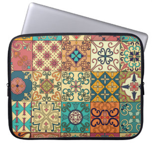 Portugiesische Fliesen: Azulejo Stil nahtlos Muste Laptopschutzhülle