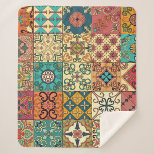 Portugiesische Fliesen: Azulejo Stil nahtlos Muste Sherpadecke