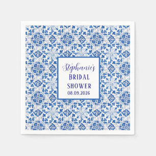 Portugiesische Fliesen Blau Mediterrane Babyparty Serviette